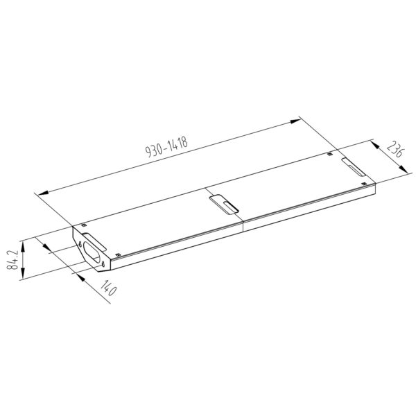 Optional parts for EDF34Q Electric Back-to-Back Desks (cable tray, spacer, and privacy screen brackets)
