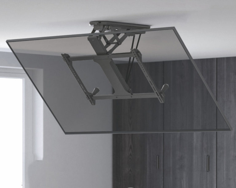 Allcam Electric Motorised TV Bracket Ceiling Mount, Levelness & Height