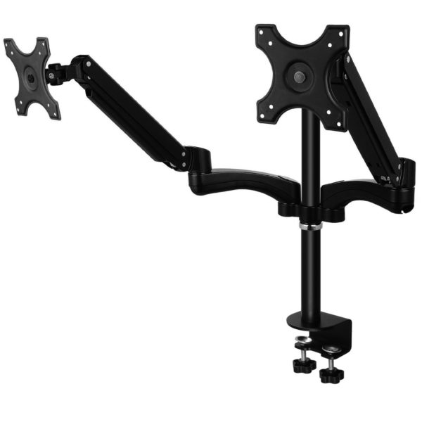 GSA12D+PS Gas Spring Dual Monitor Arm Stand w/ 44cm pole folding arm