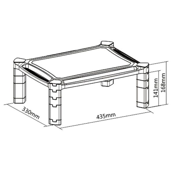 AMS01B - Laptop/Printer/Monitor Stand Riser Height Adjustable (no drawer)