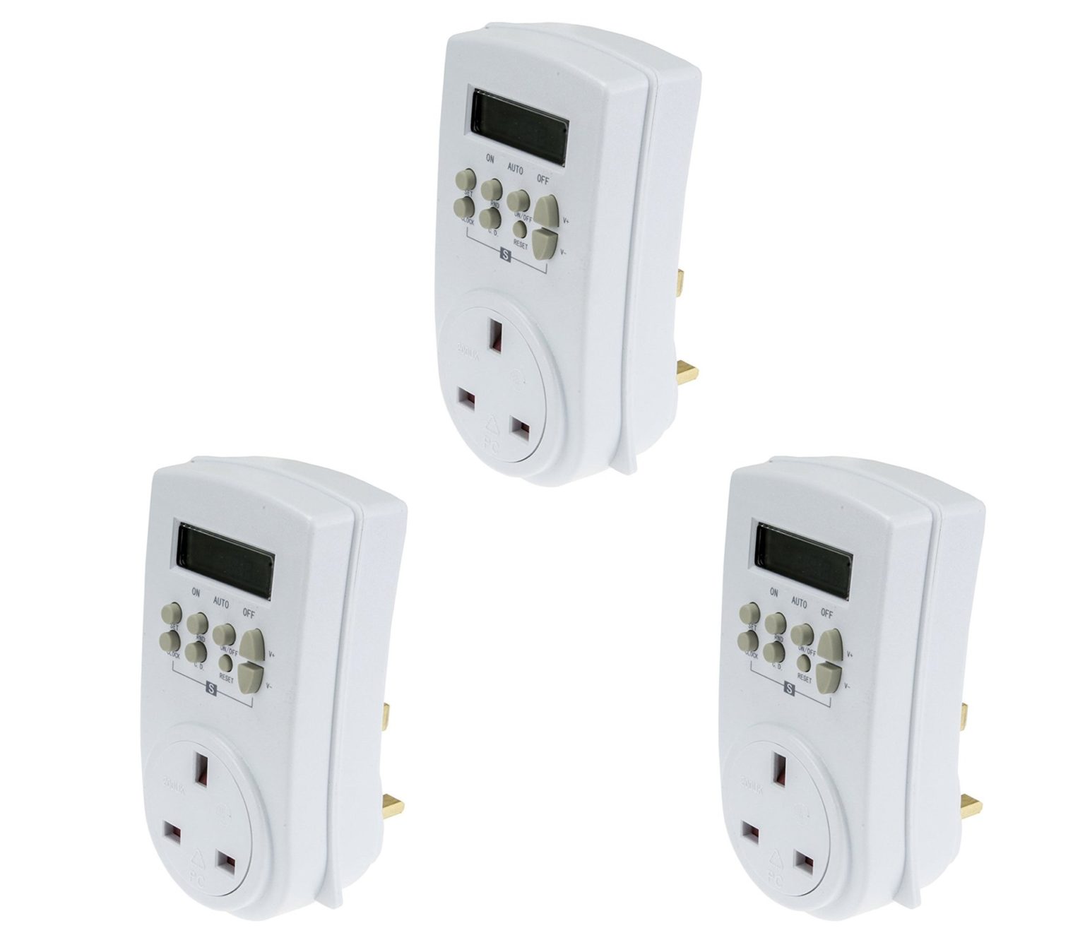 Wickes Electronic Digital Timer Mains Socket Plugin with LCD Display