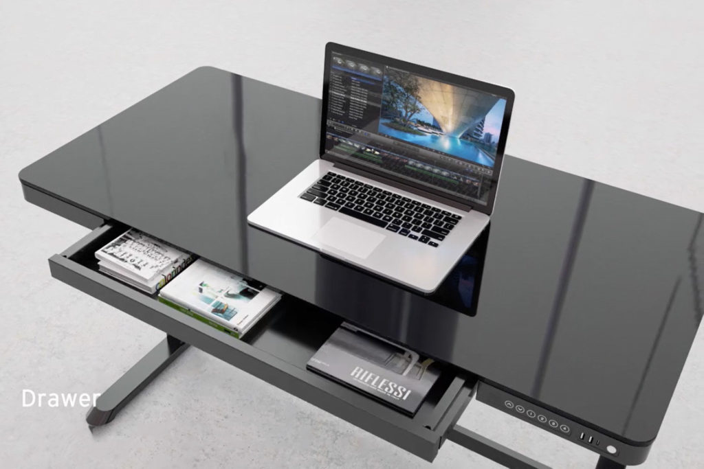 Allcam ED20 Electric Height adjustable desk table storage drawer