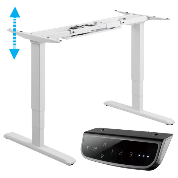 Allcam EDF12DW dual-motor 3-stage lifting column sit-stand desk frame White