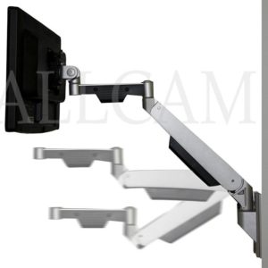 GSW130 Gas Spring Wall Mount LCD/LED Monitor Stand w/ vesa bracket: free up/down & left/right motion with extra horizontal arm