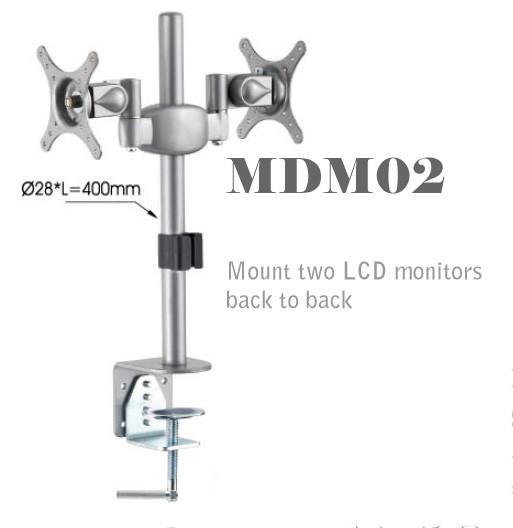MDM02 Dual Monitor Stand: Mount Two LCD Monitors back-to-back on Desk