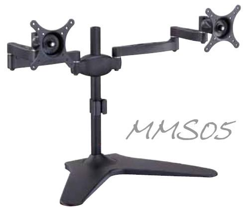 MMS05 Twin Monitor Arm Stand w/ free-standing Heavy Duty Desk Base