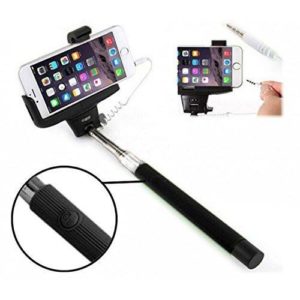 JSP Selfie-Stick 23-105cm Handheld Phone Holder for iPhone & Android Smartphones w/ Built-In Shutter Button