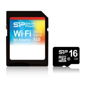 Silicon Power 16GB WiFi SD Card Class 10 for Digital, SLR, Mirrorless Cameras w/ Sky Share App for iPad/ iPhone and Andriod (16GB MicroSD + WiFi Adapter)