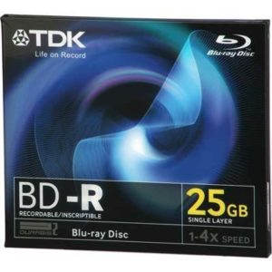 TDK BD-R Black Media 25GB 4x Speed in Jewel Case