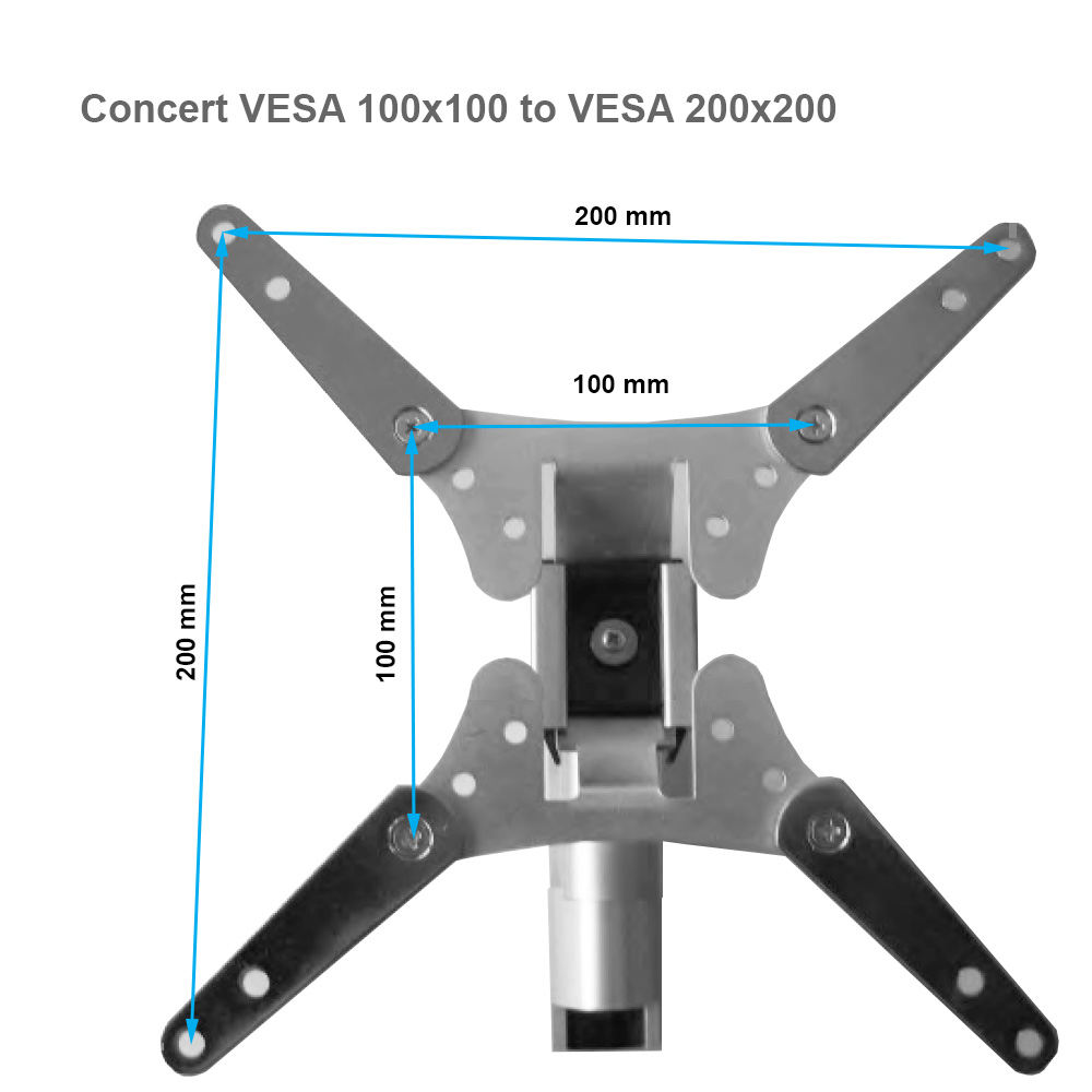 Allcam VESA200HD VESA 200 Adapter for LCD Arm/TV Bracket (VESA 100x100 to  200x200, 200x100, 100x200)