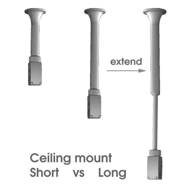 telescopic ceiling mount for click track light systems
