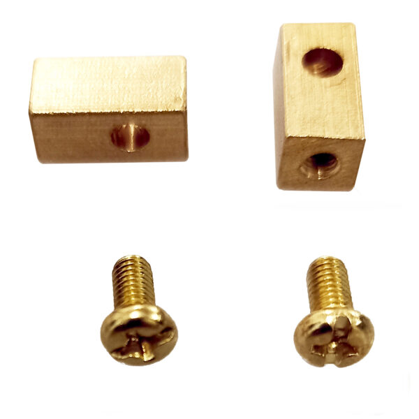Copper Electric Live/ Neutral/ Earth Terminal 12x6x6mm Cube w/ Mounting Holes & Bronze M3*6 Screw