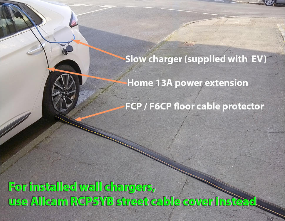 FCP floor cable protector for outdoor on street pavement charging