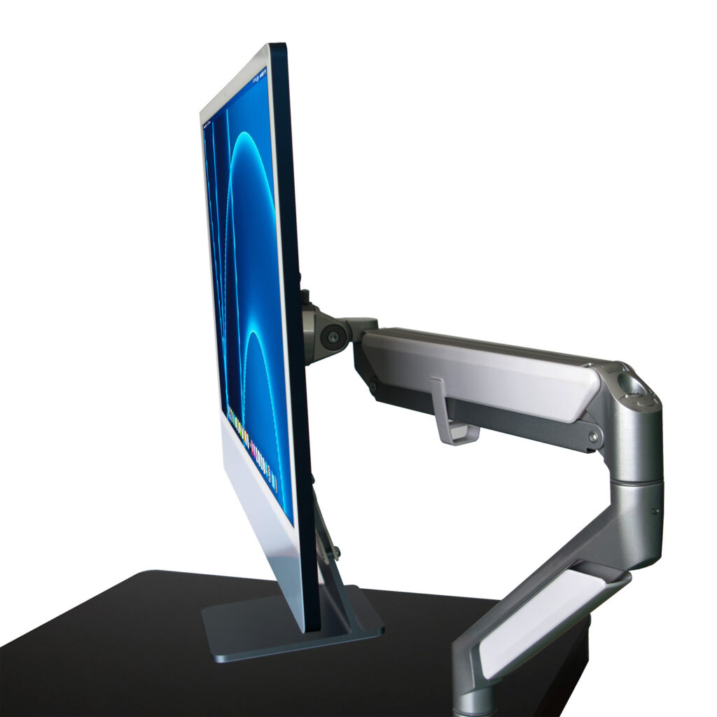 VESA Adapter Compatible with 21.5 iMac VESA Bracket for 17-27 LCDs : Tilt +/- 180°, Swivel Left/Right 360°, Rotation: Landscape/Portrait Allcam GSA21DS White Gas Spring Desk Mount Monitor Stand 