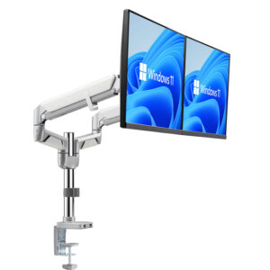 Allcam GU70P2DSV Premium Gas Spring LCD Monitor Arm w/ Pole & USB3 Port in Silver