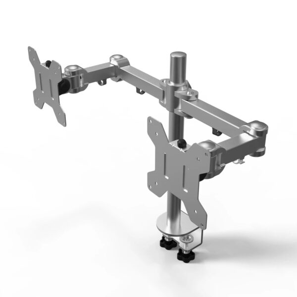 MDM12A Twin Dual LCD Monitor Arm Quick-Release joint & VESA bracket Silver