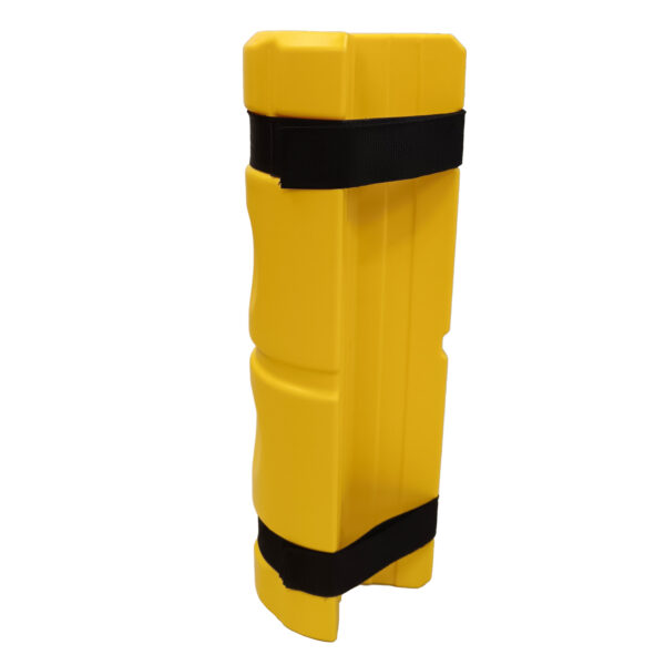 Allcam WRPCRN1Y warehouse rack protector high-visible yellow back open view
