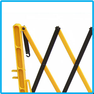 Allcam EBR1YB Telescopic Expandable Barrier 0.4-3.5m w/ Wheels & Safety Catch Retractable Folding Fence Yellow/Black Safety Locking Catch